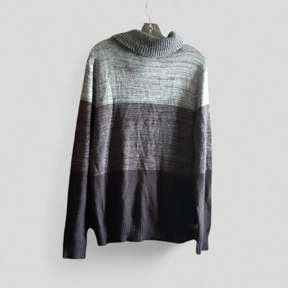 Mens Trash Nouveau Gray Burgundy Knit Metal Zip Turtle Neck Neck M Gift Idea - Picture 4 of 14